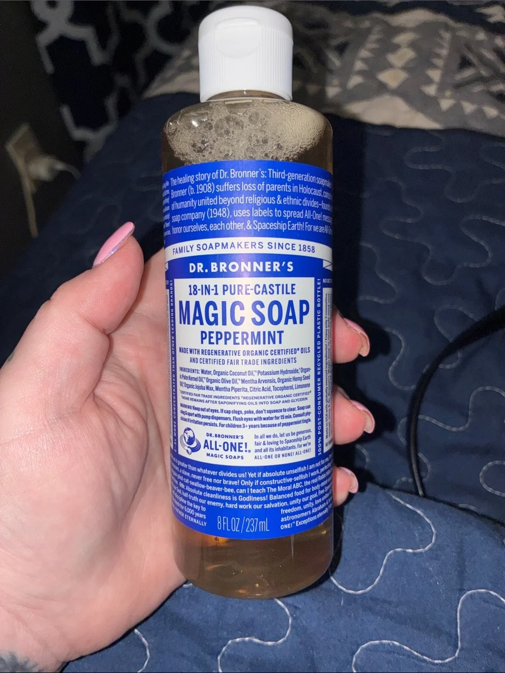 Dr. Bronner's  19-in-1 Pure Castile Peppermint Magic Soap 8 oz